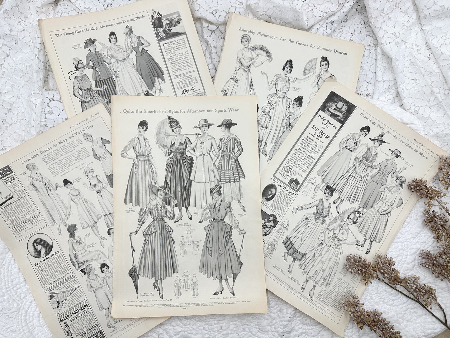 Vintage Fashion Plate Set- Double Sided