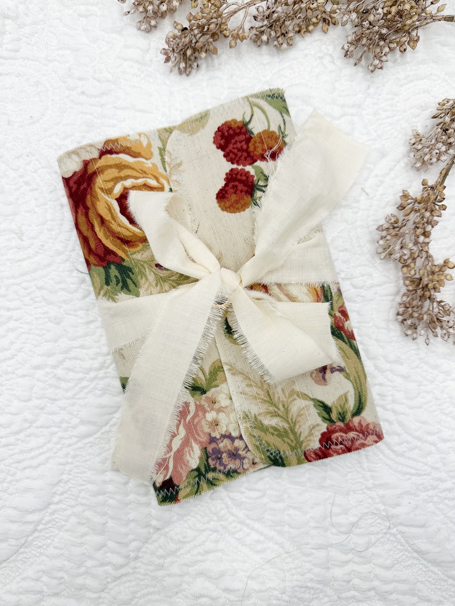 Reversible Journal Cover- Handmade with Vintage Fabrics