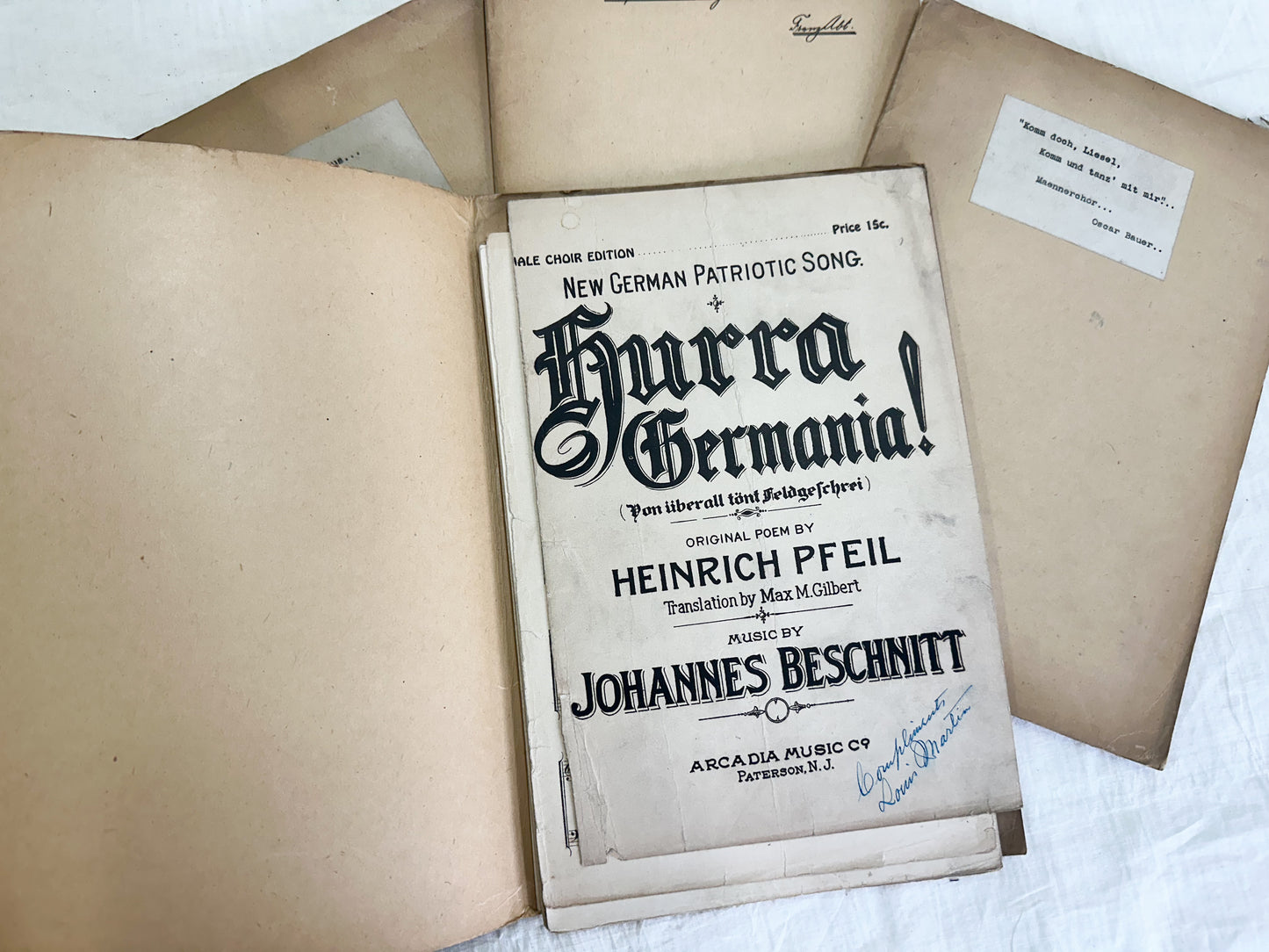 Vintage Music Folders and Sheet Music (Set of 4)