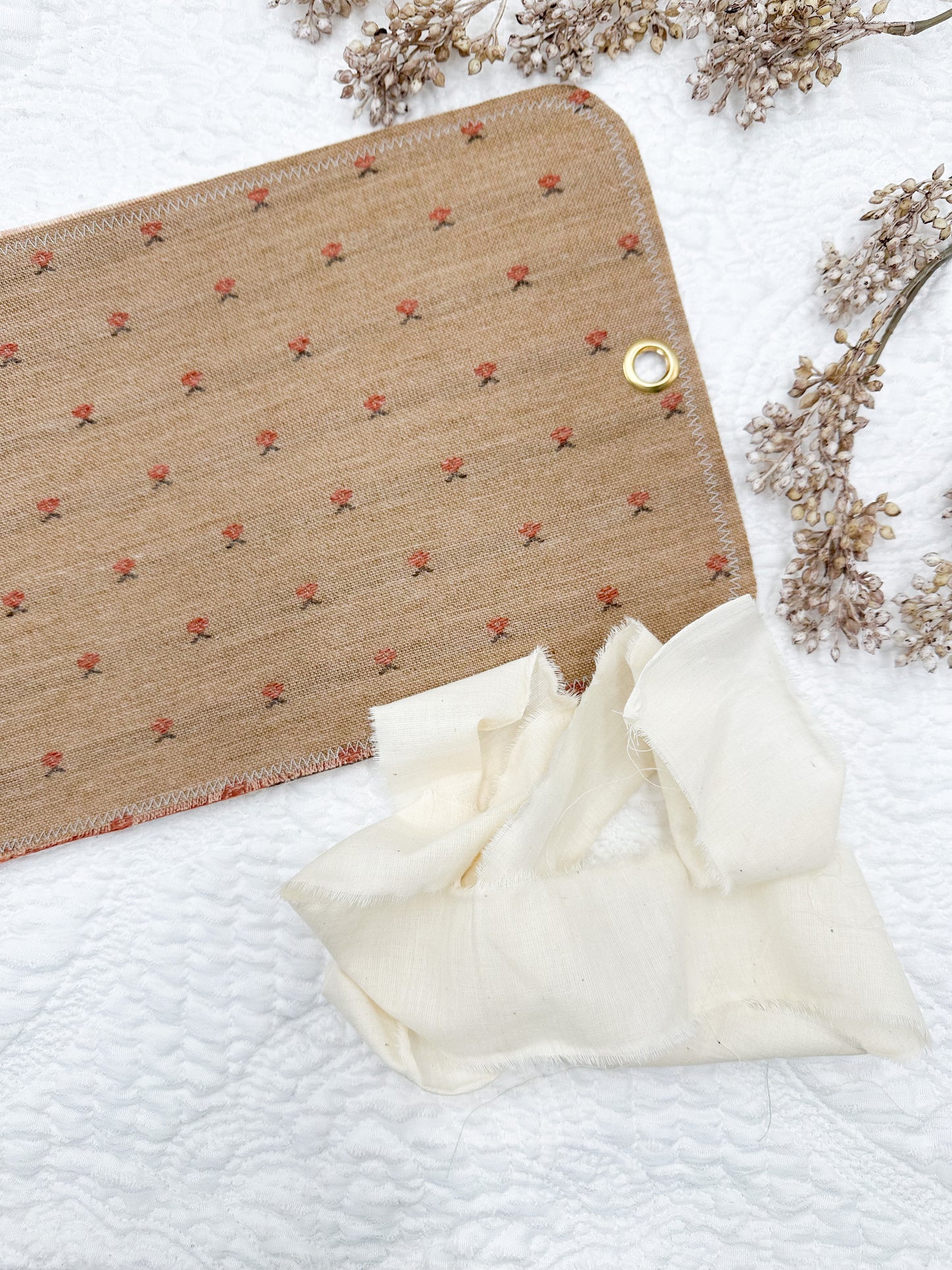 Reversible Journal Cover- Handmade with Vintage Fabrics