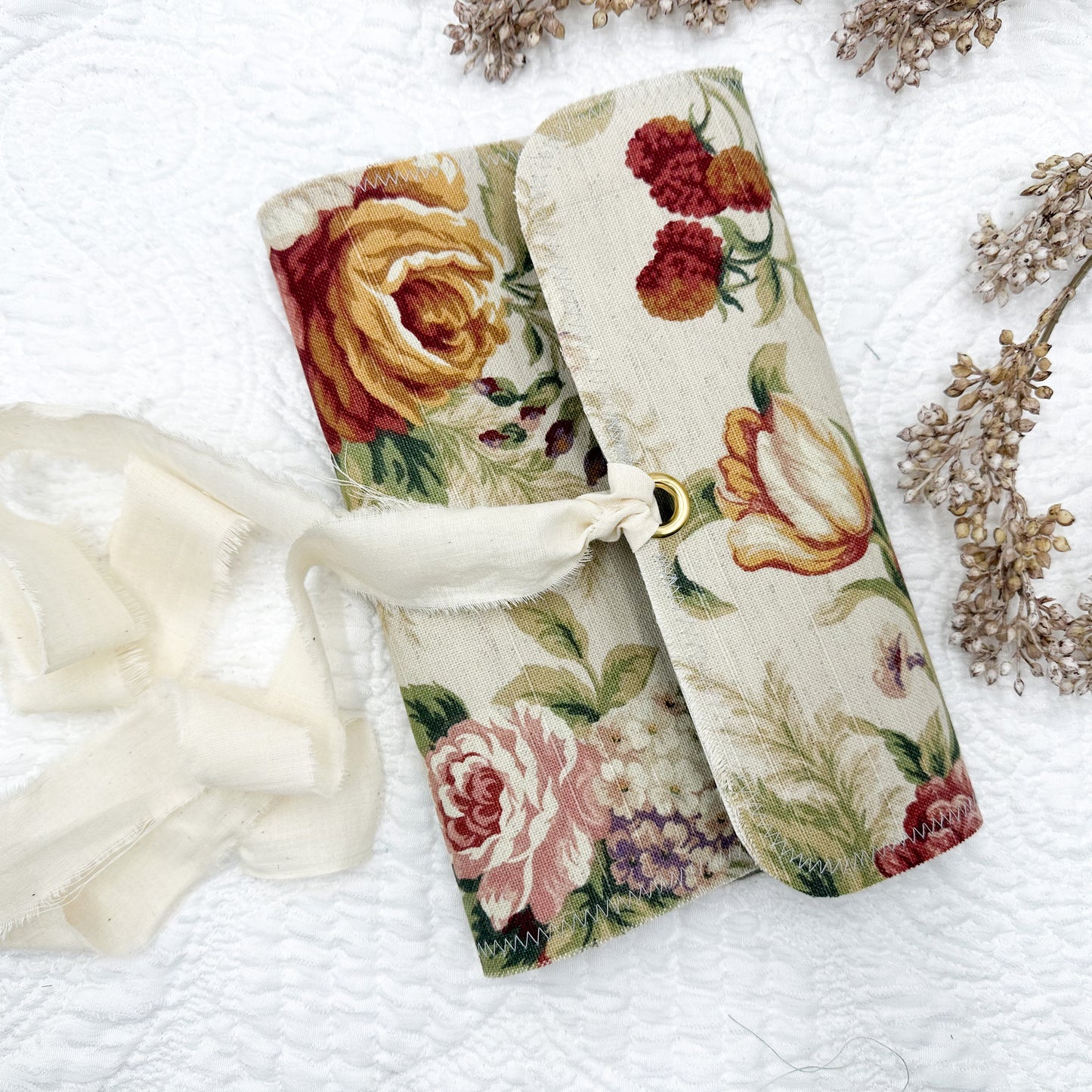 Reversible Journal Cover- Handmade with Vintage Fabrics