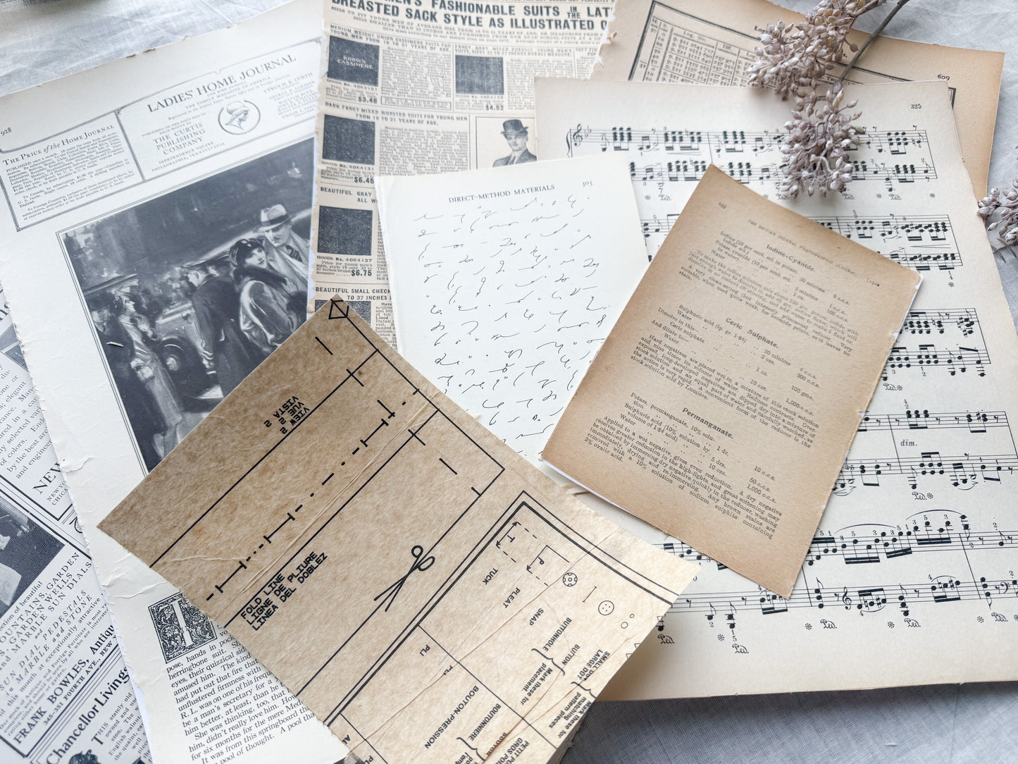 Authentic Vintage Paper with Sticker Backing