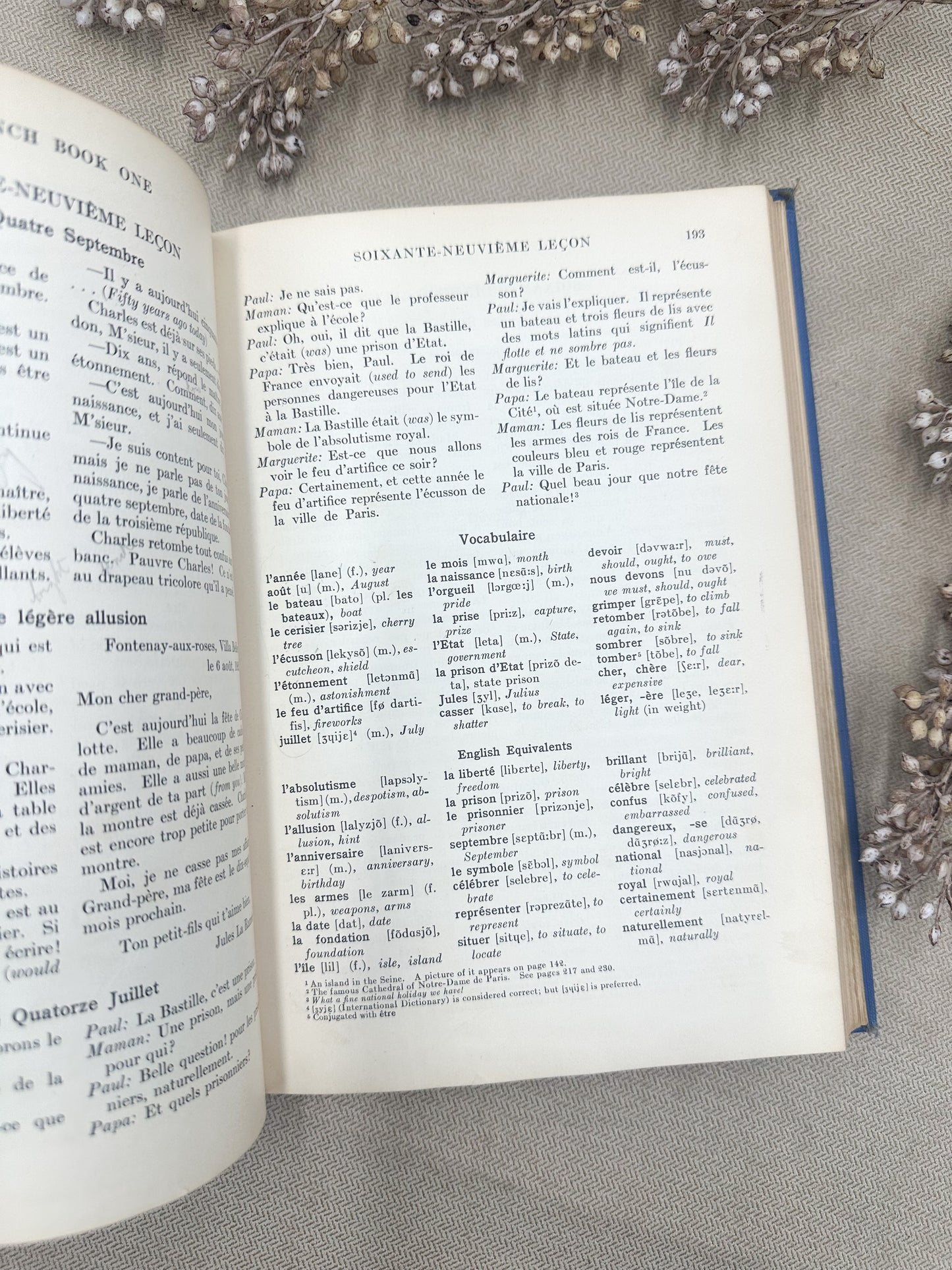 Vintage French Textbook
