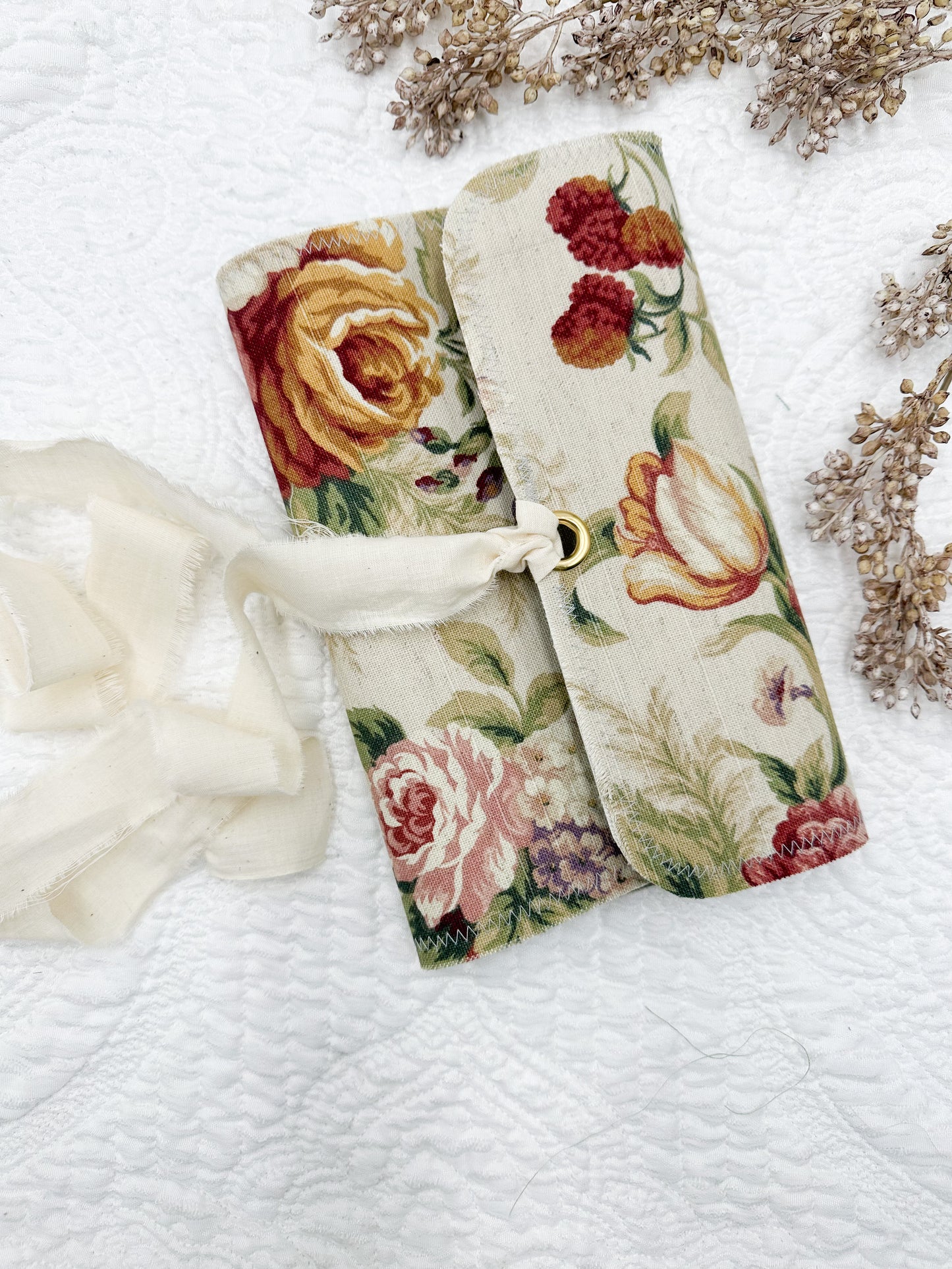 Reversible Journal Cover- Handmade with Vintage Fabrics