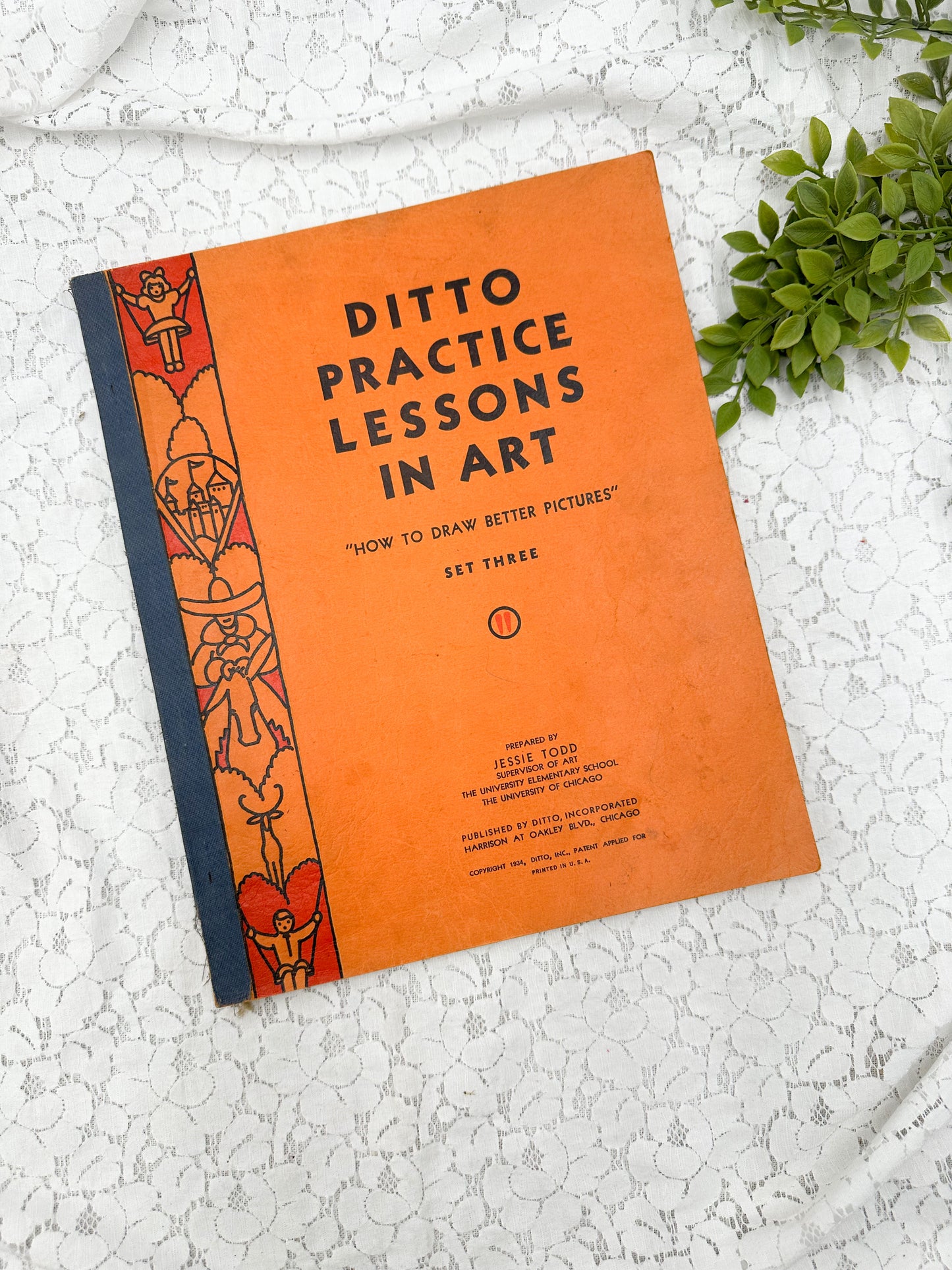 Vintage Art Book with Vellum Sheets