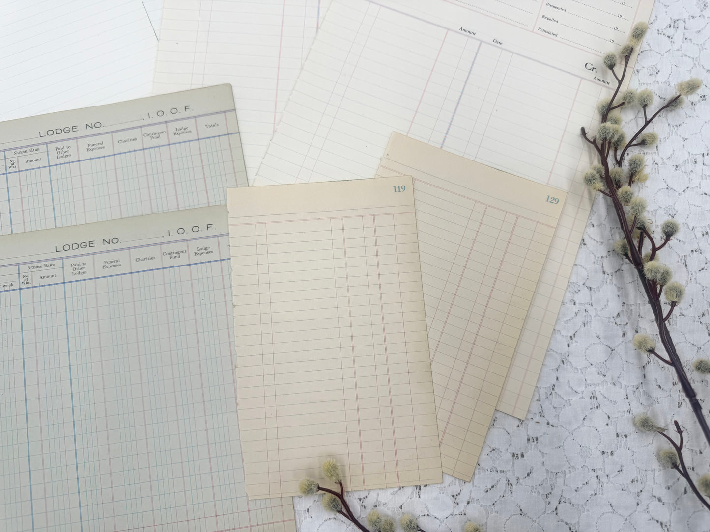 Blank Vintage Ledger Page Pack