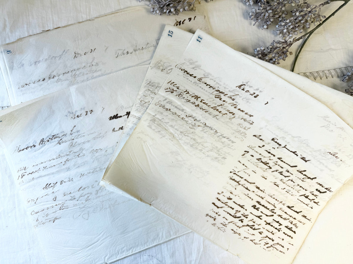 Vintage Paper from a Wet Letter Book (1908-1910's)