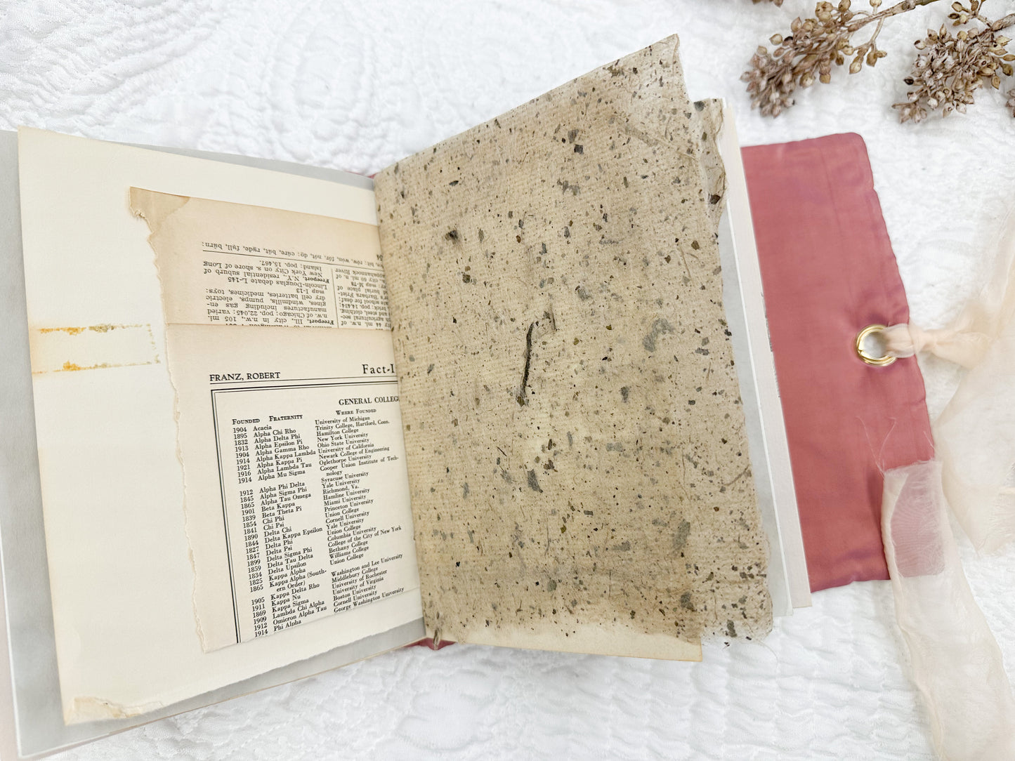 Handmade Journal with Vintage Linen