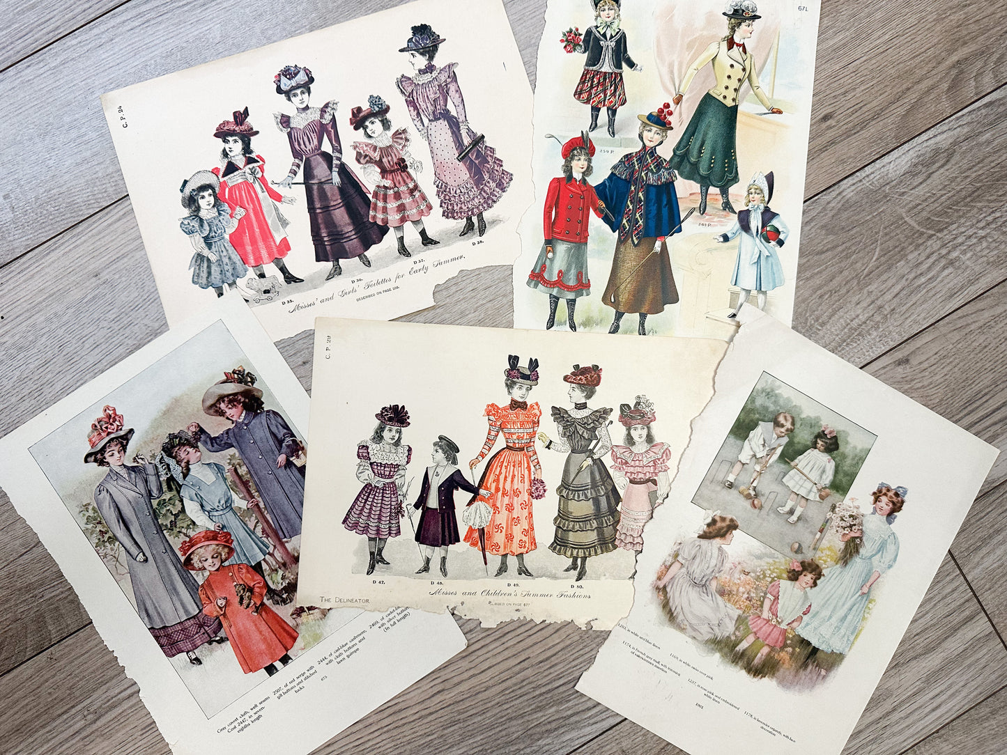 Vintage Fashion Prints (Set of 5)