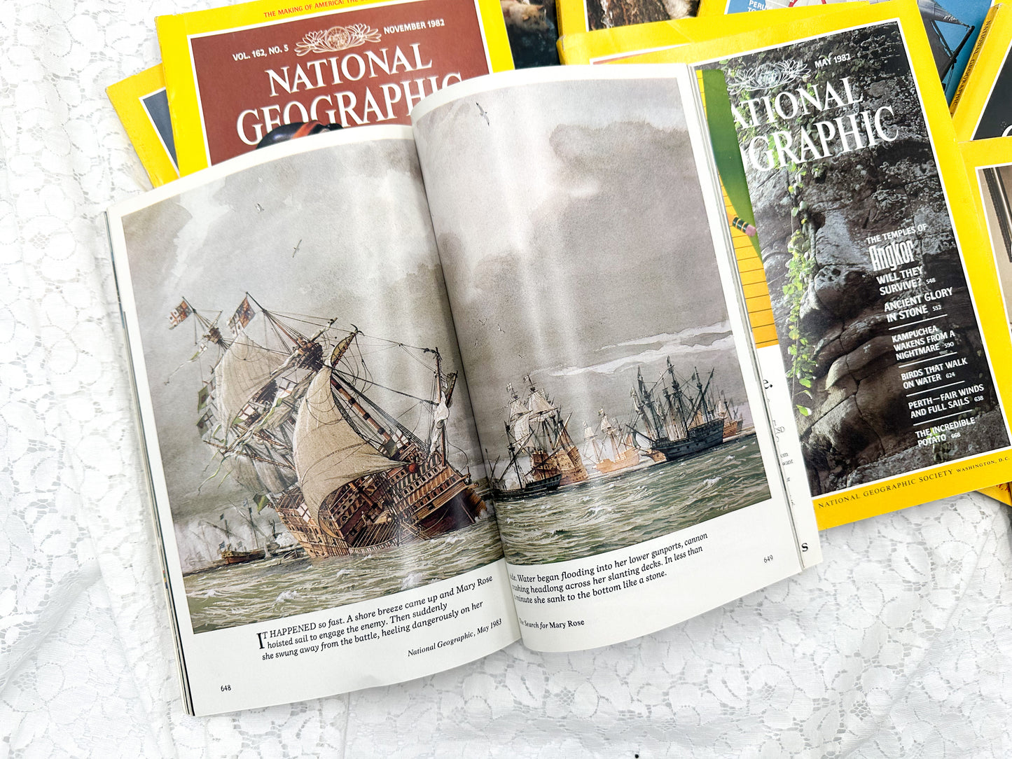 1980's National Geographic Magazine Set of 5