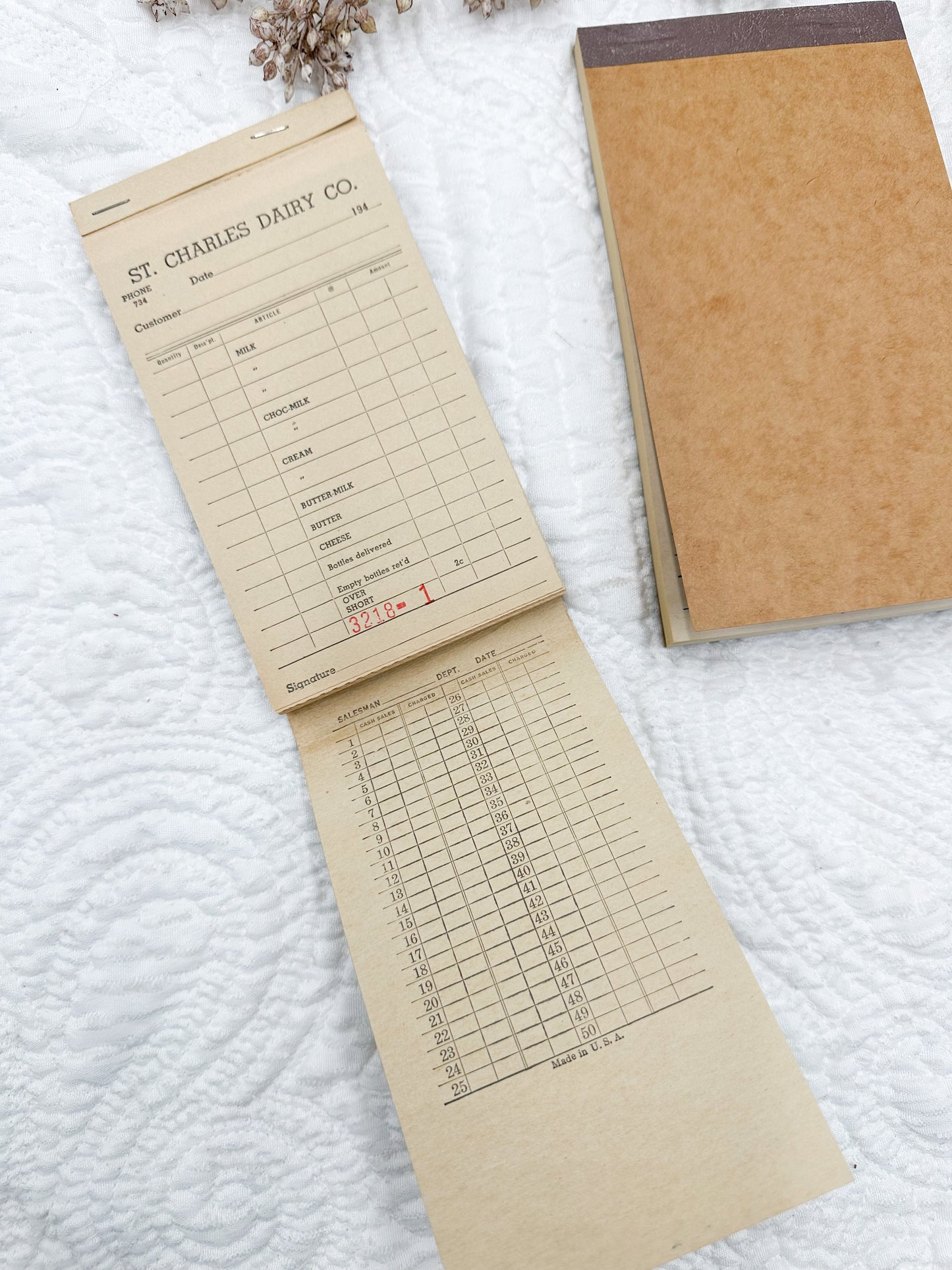 Vintage Dairy Receipt Books (1940’s)