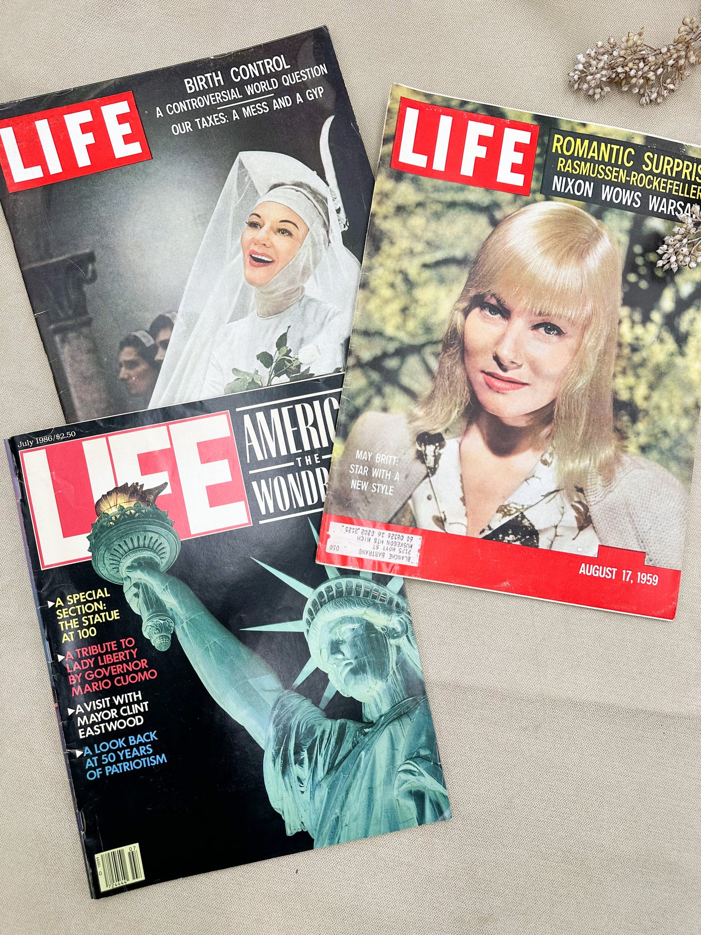 Three Vintage Life Magazines