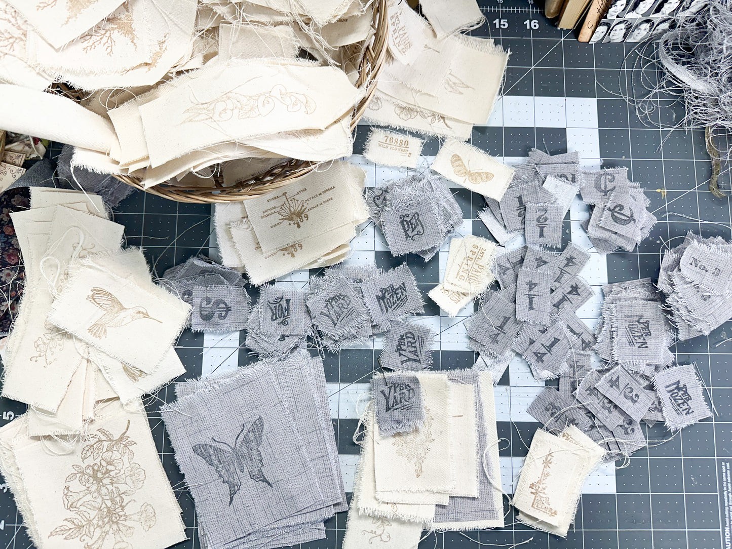 Set of Stamped Fabrics