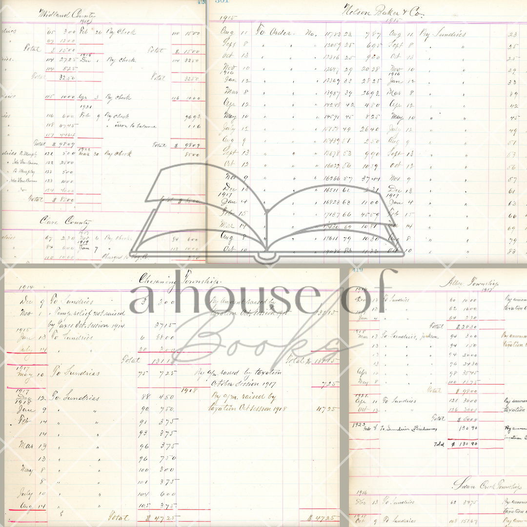 VIntage Ledger Pages- Digital Downloads