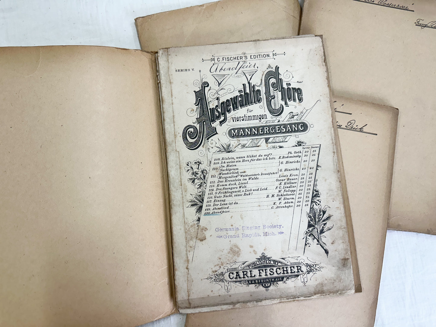 Vintage Music Folders and Sheet Music (Set of 4)
