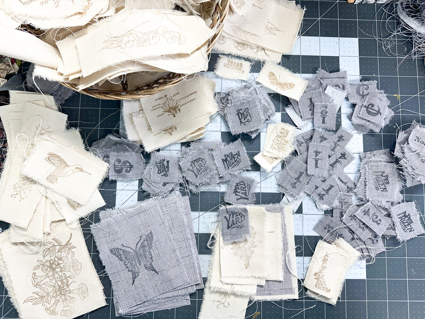 Set of Stamped Fabrics