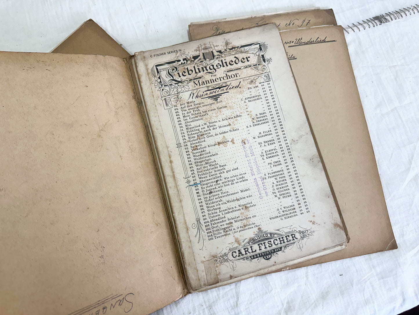 Vintage Music Folders and Music Sheets (Set of 4)