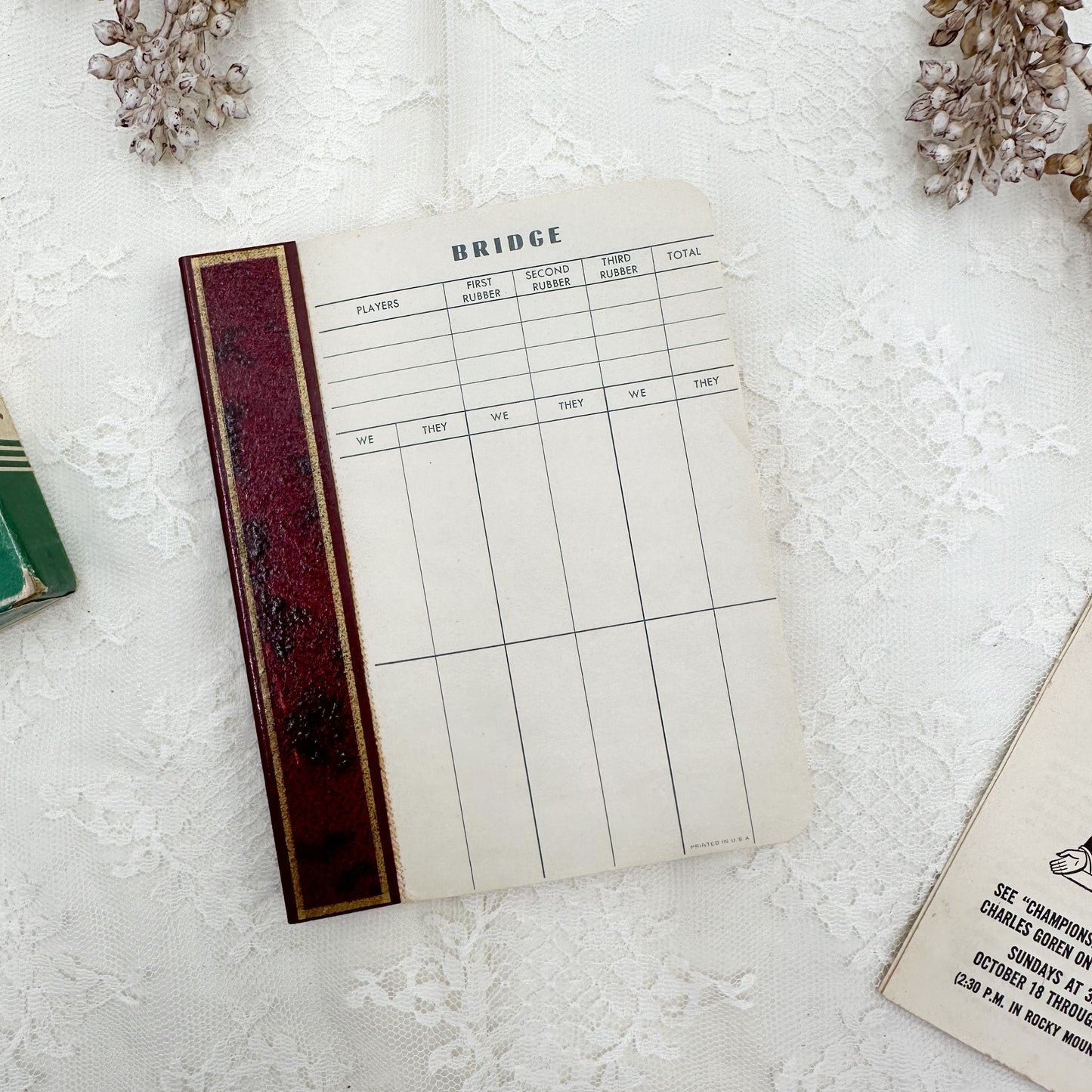 Vintage Bridge Score Card