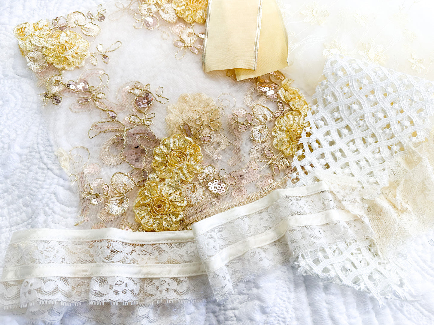 Coordinated Lace, Ribbon and Fabric