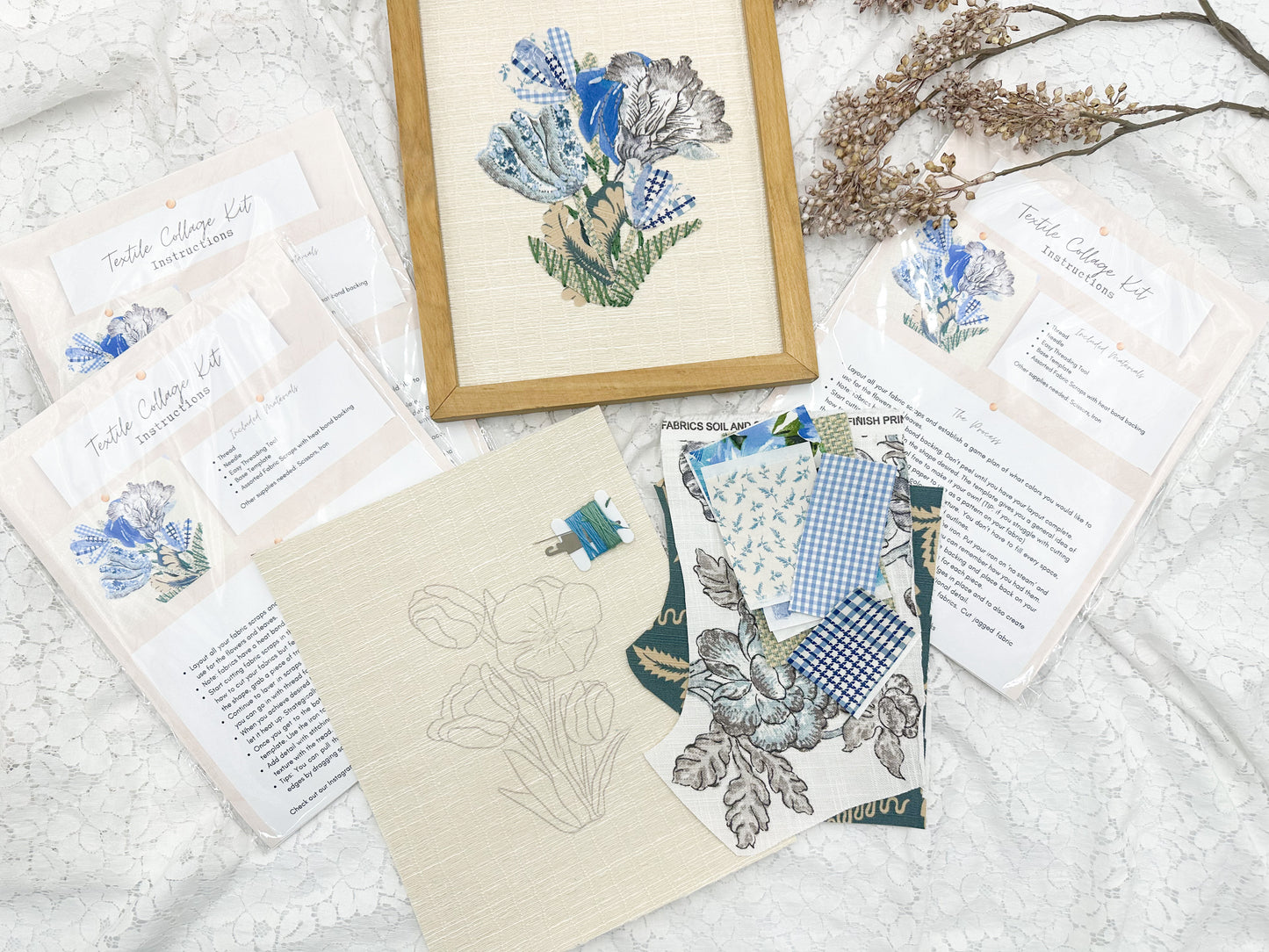 Textile Collage Kit- Floral