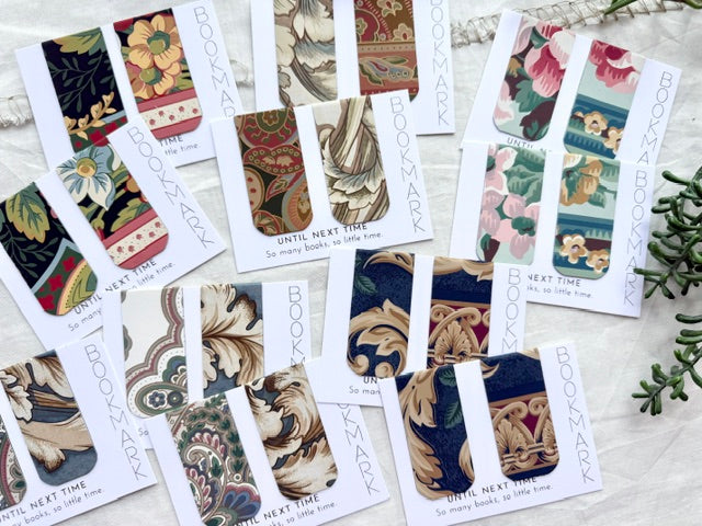 Magnet Bookmarks made with Vintage Wallpaper