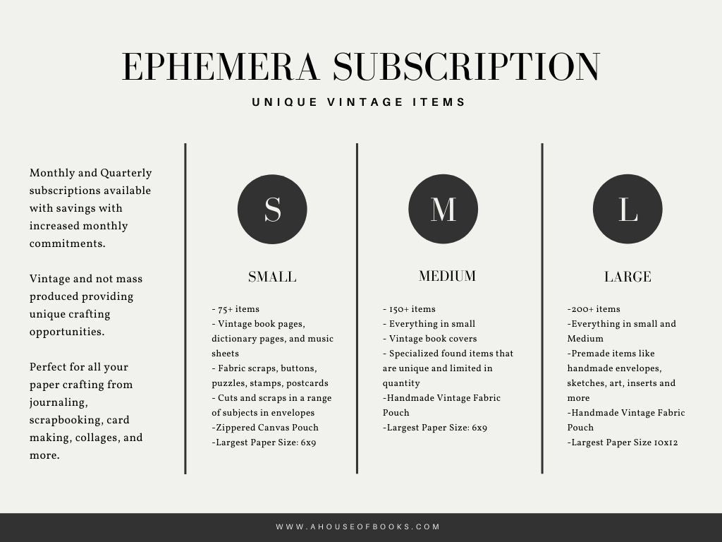 June Ephemera Subscription Kit- One Time Purchase
