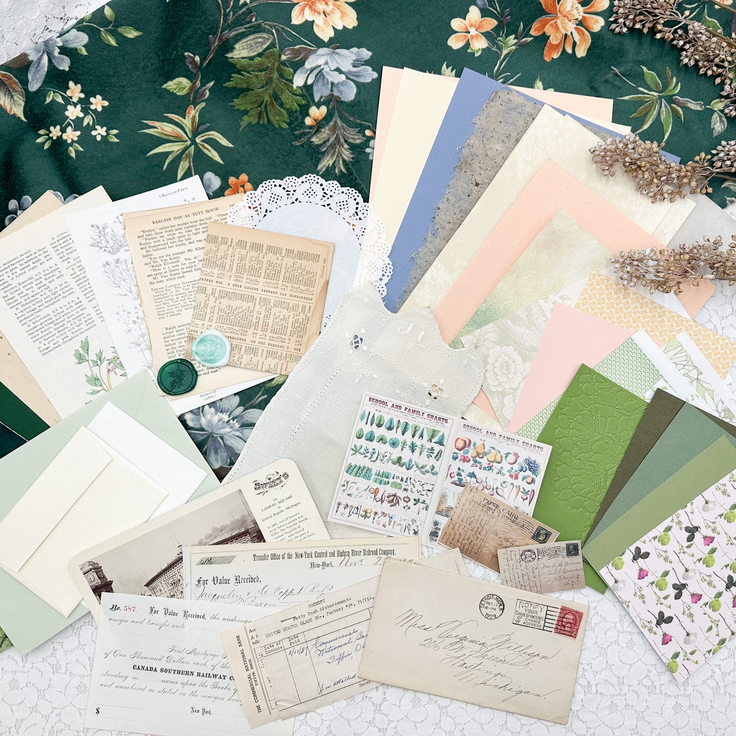 Color Coordinated Box of Journal & Crafting Items