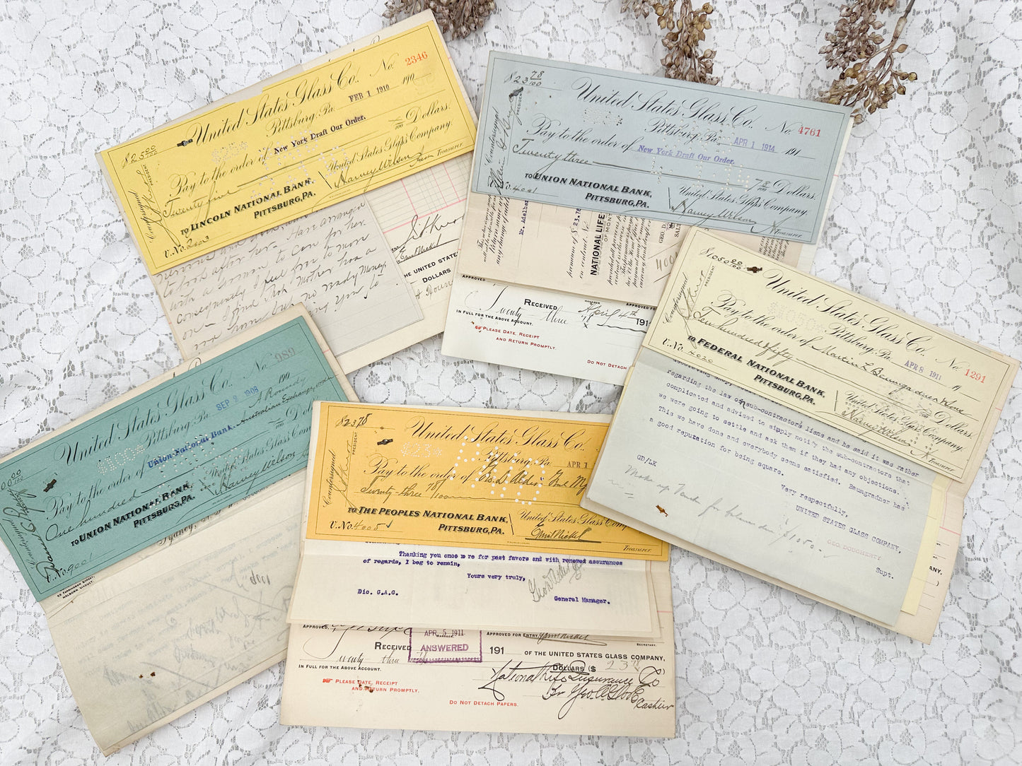 Glass Company Checks (Set of 5)
