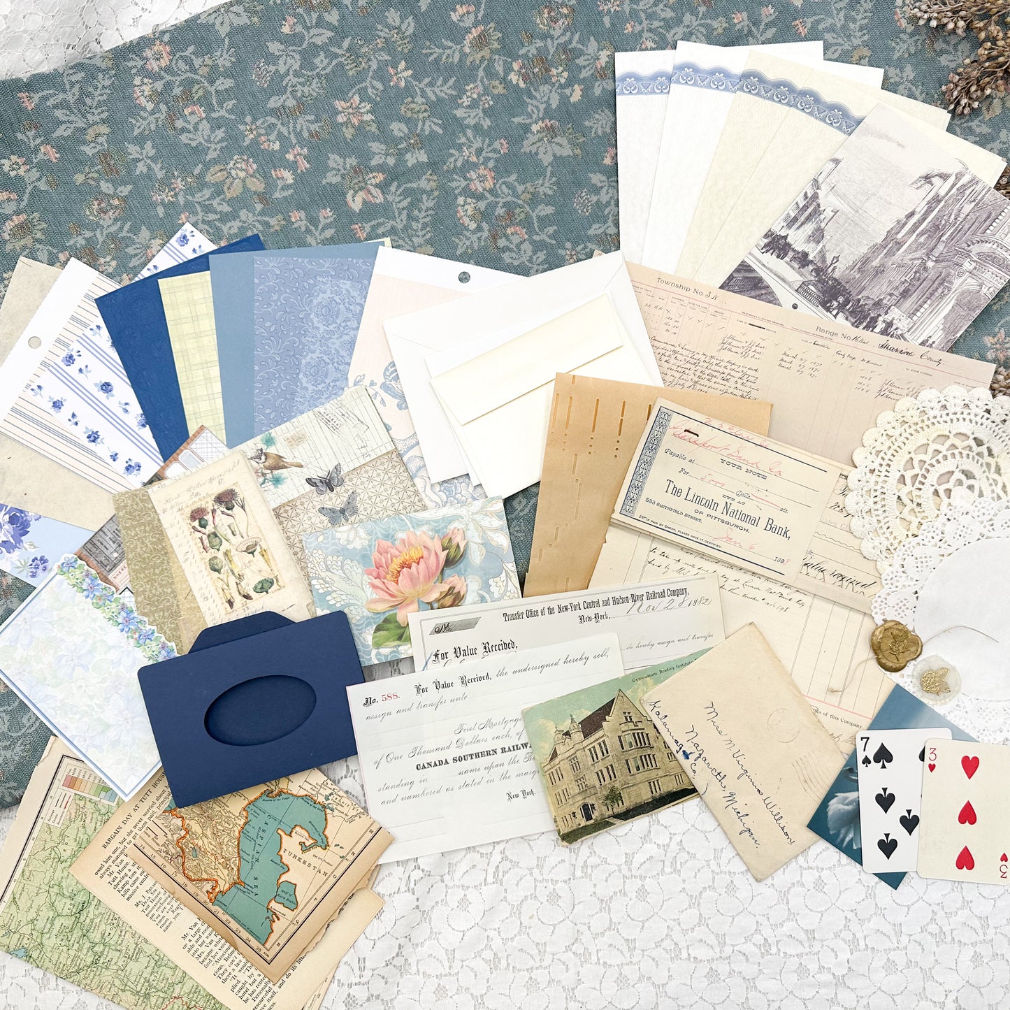 Color Coordinated Box of Journal & Crafting Items