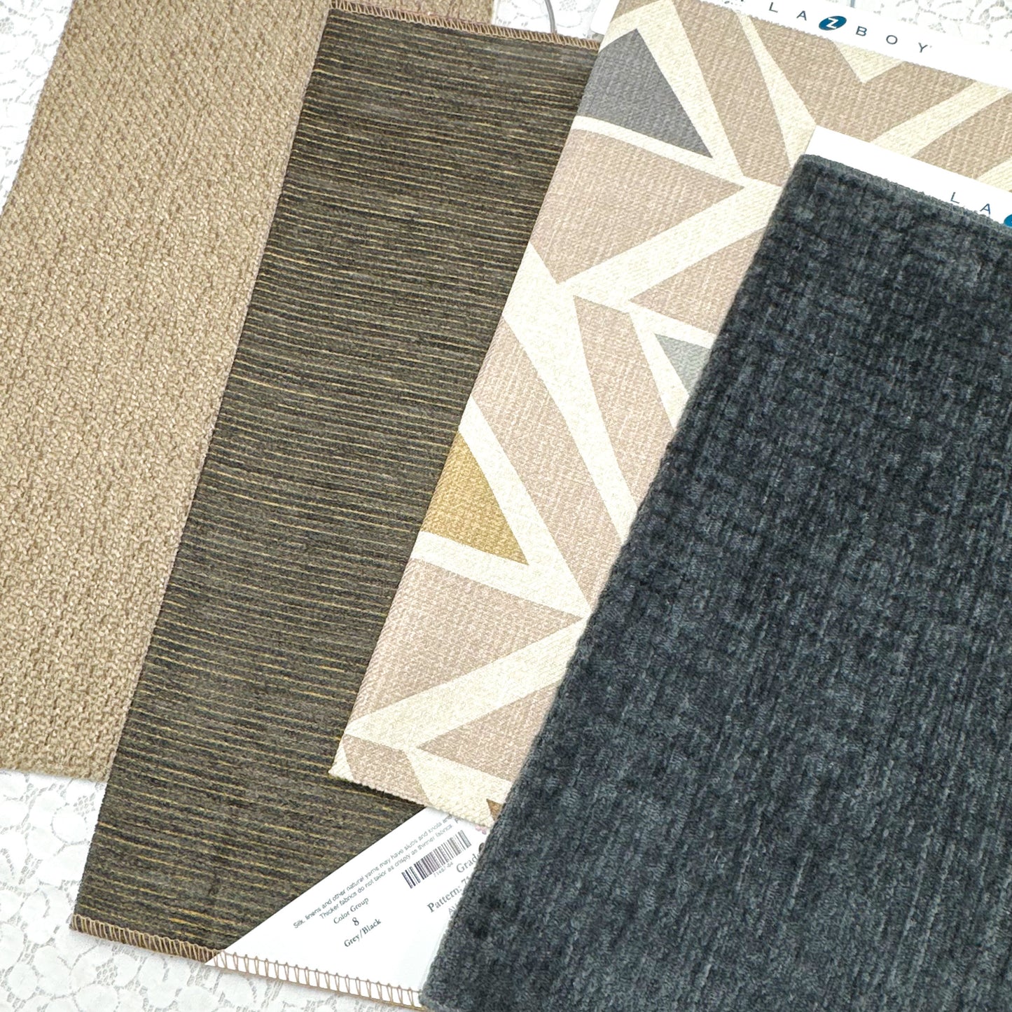 Upholstery Fabric Samples with Hangers (set of 4)