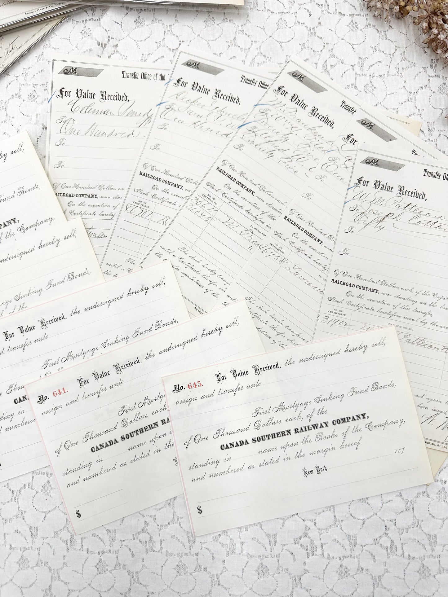Vintage Railroad Receipts