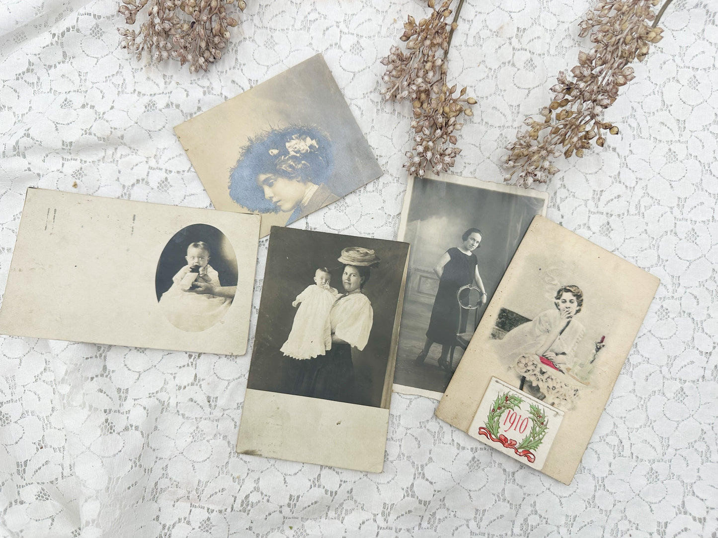 Vintage Photos and Postcard (Set of 5)