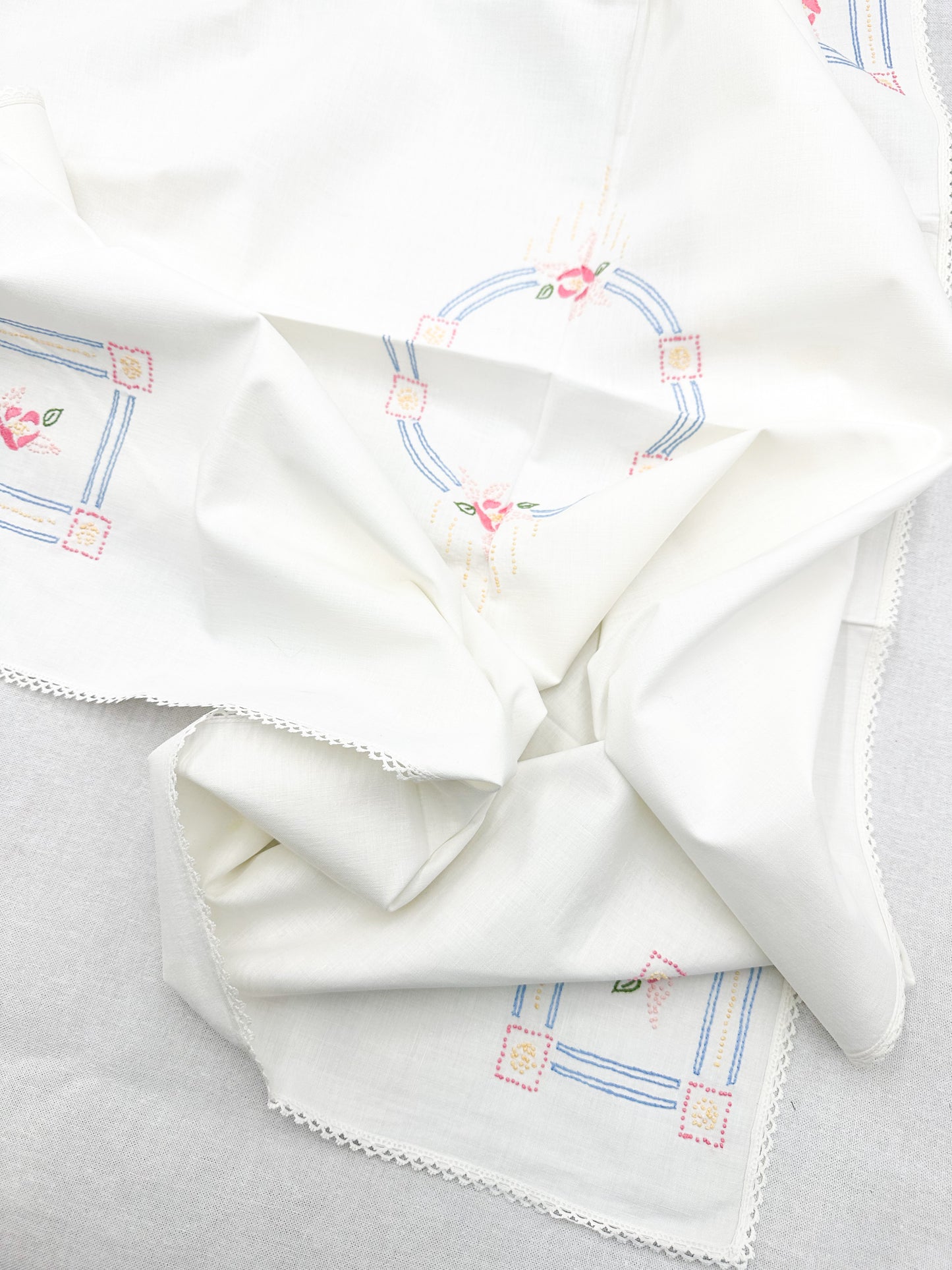 Vintage Embroidered Tablecloth