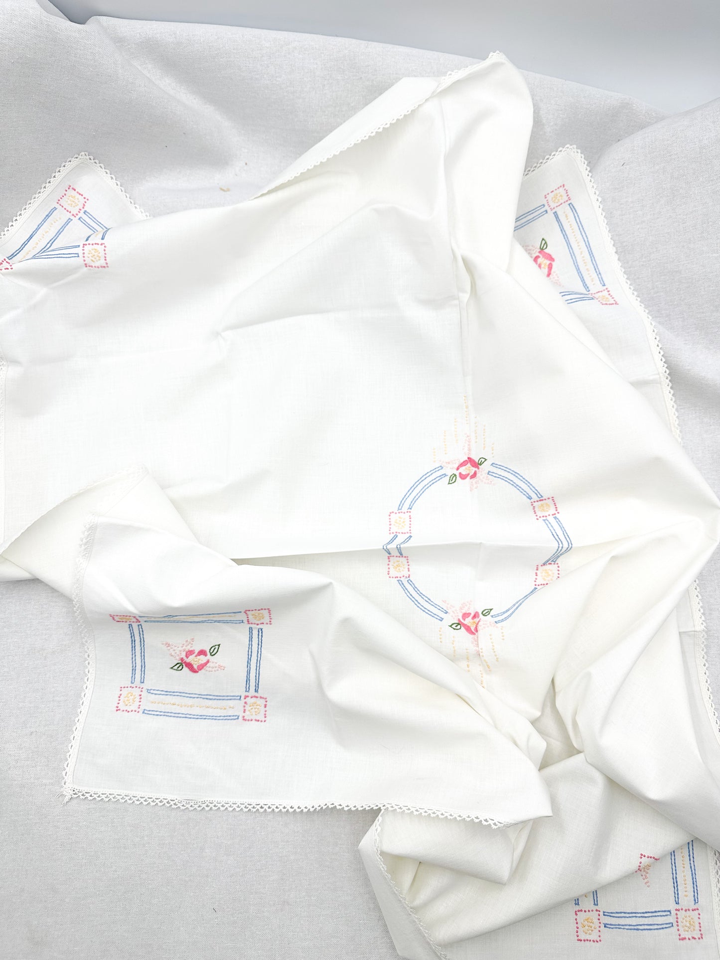 Vintage Embroidered Tablecloth