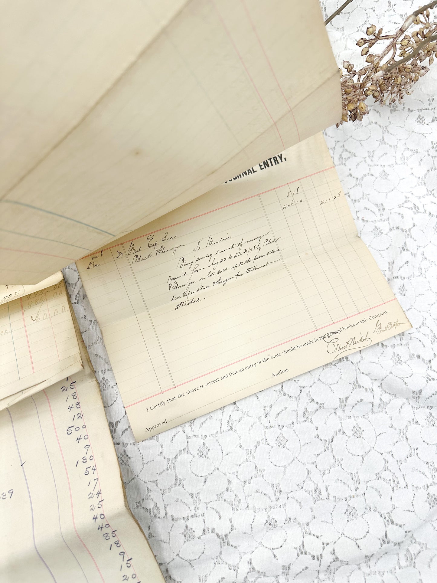 Vintage Ledger and Papers (Set of 17 Papers)