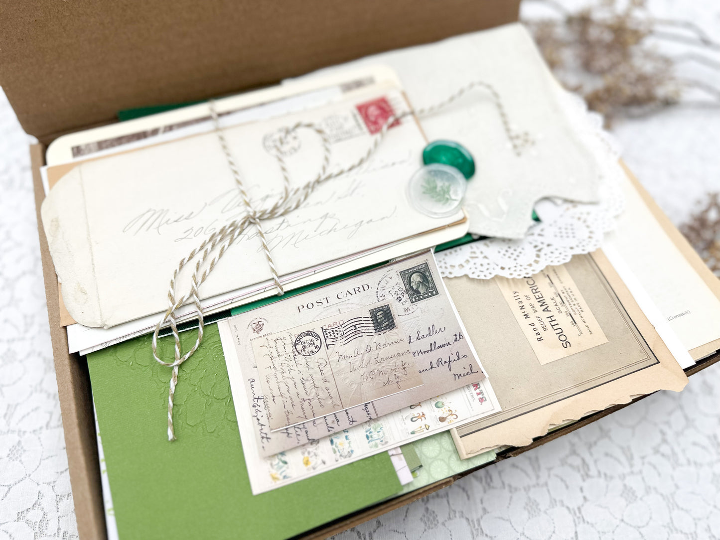 Color Coordinated Box of Journal & Crafting Items