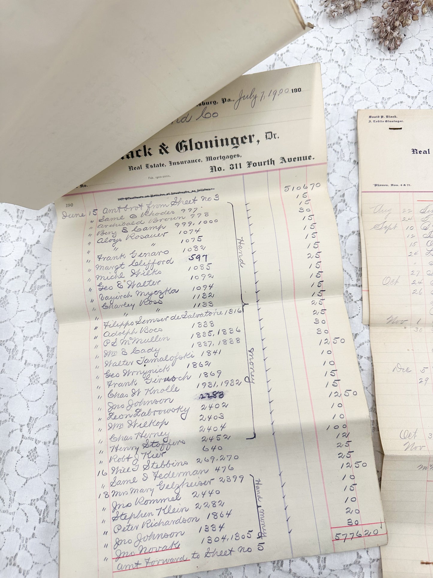 Vintage Ledger and Papers (Set of 17 Papers)