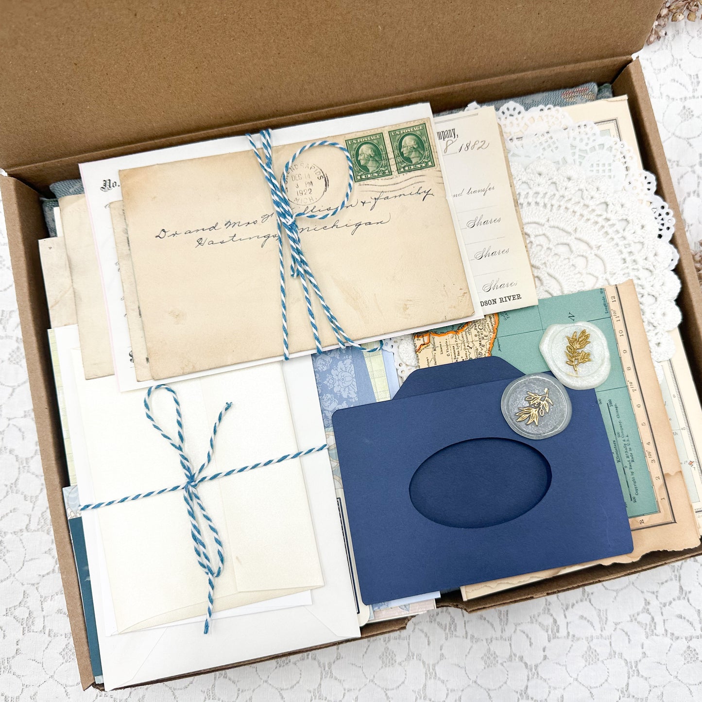 Color Coordinated Box of Journal & Crafting Items