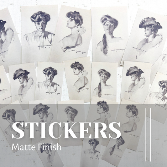 Matte Stickers of Vintage Ladies