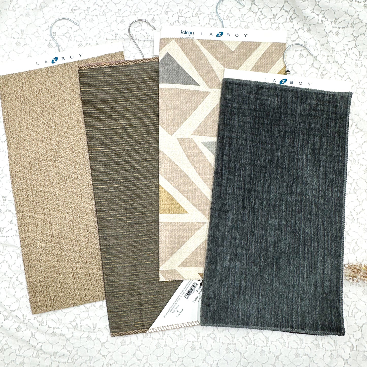 Upholstery Fabric Samples with Hangers (set of 4)