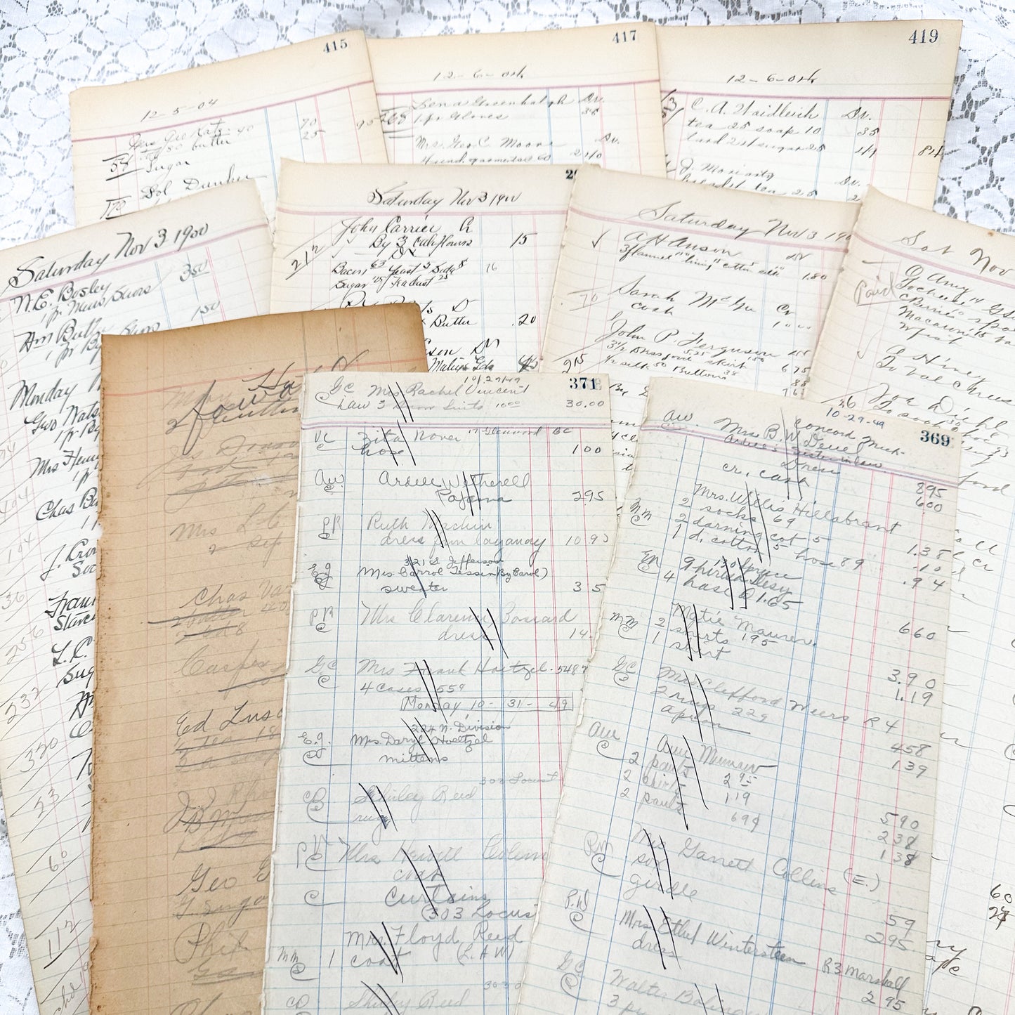 Vintage Ledger Page Packs