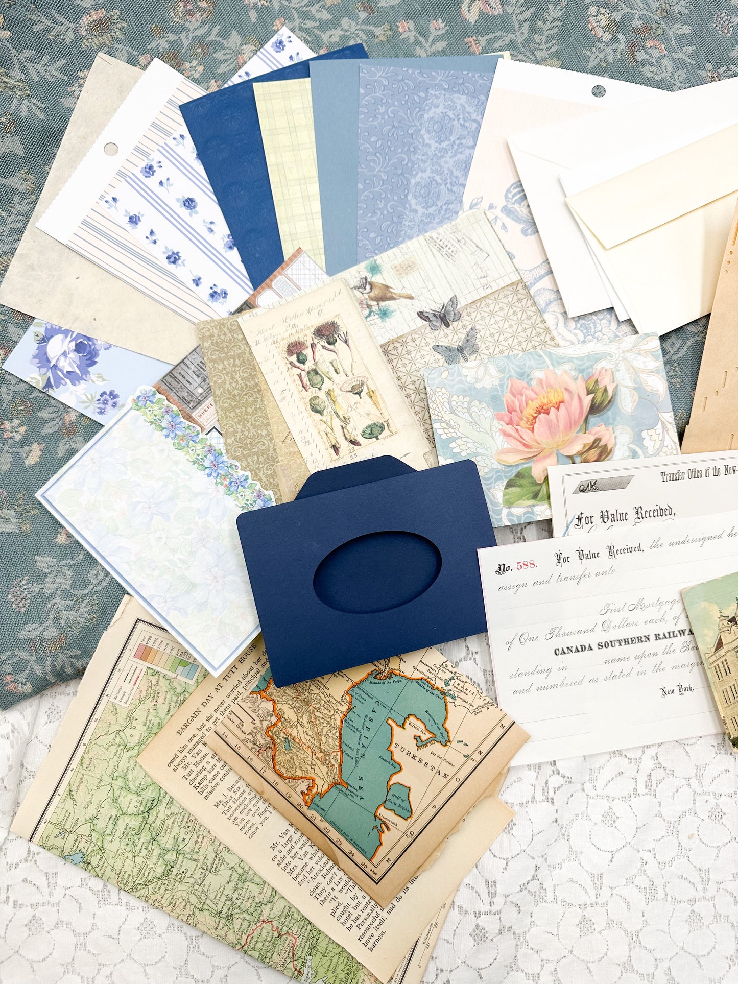 Color Coordinated Box of Journal & Crafting Items