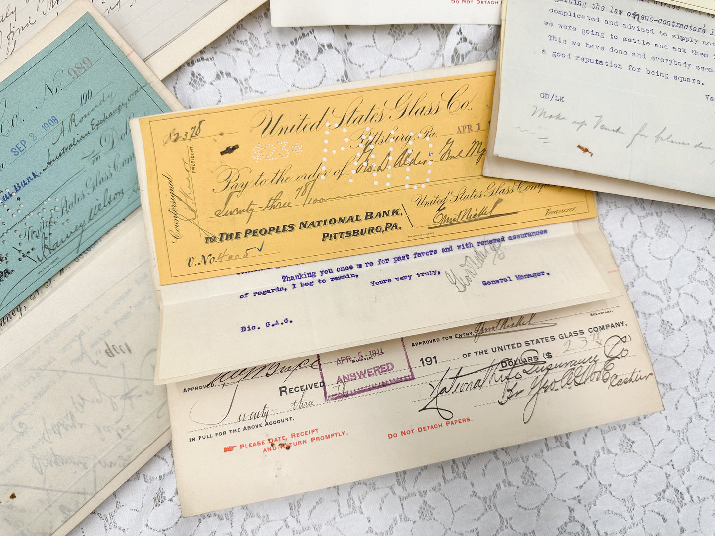 Glass Company Checks (Set of 5)