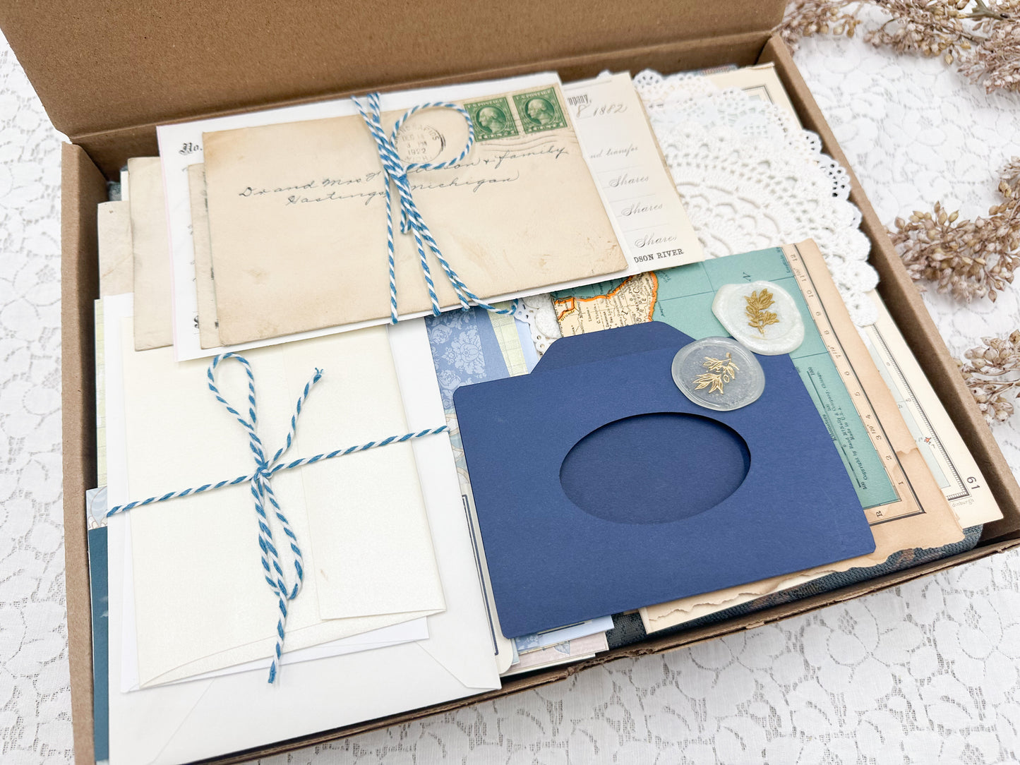 Color Coordinated Box of Journal & Crafting Items