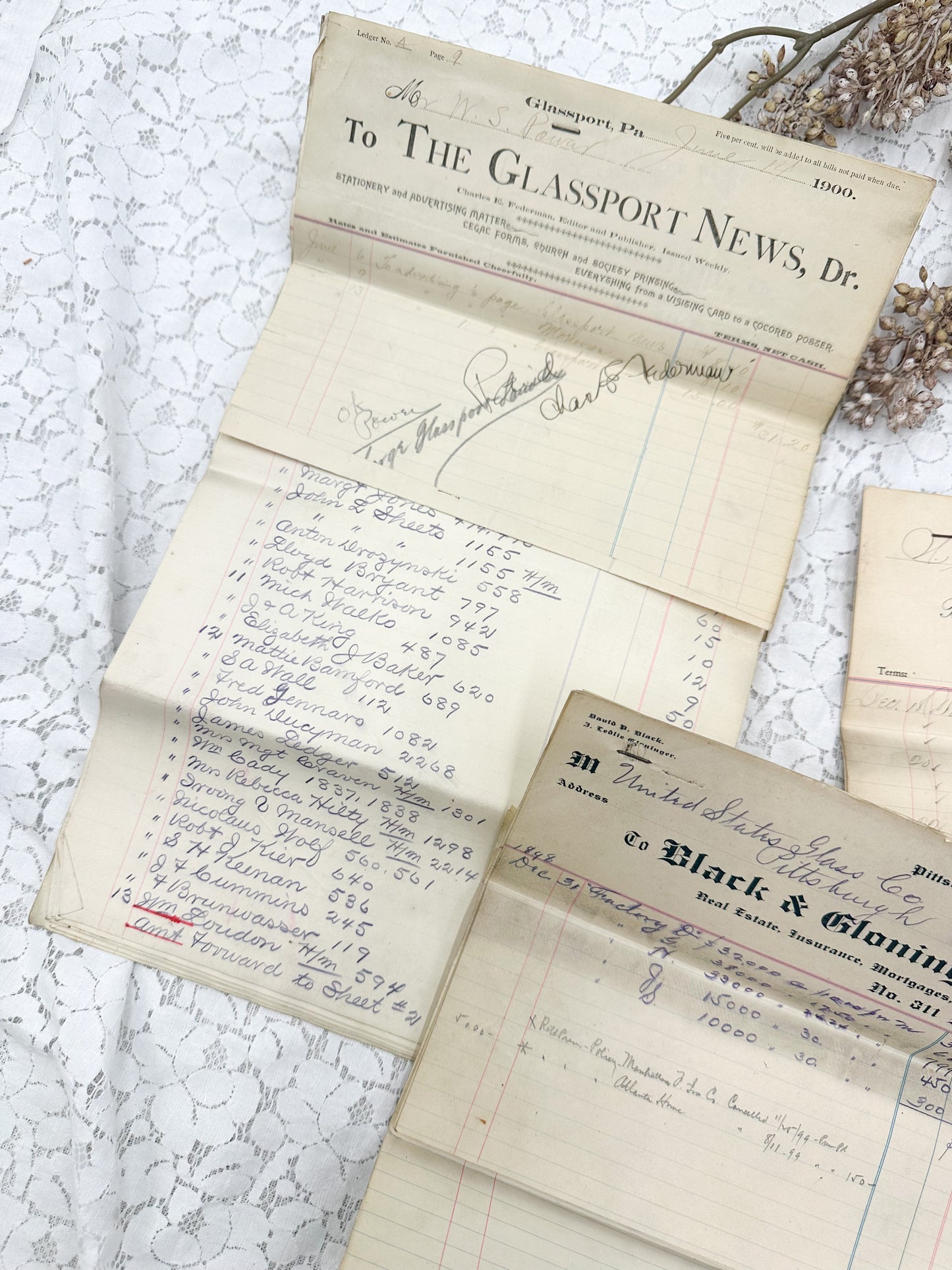 Vintage Ledgers and Papers (Set of 31 Papers)