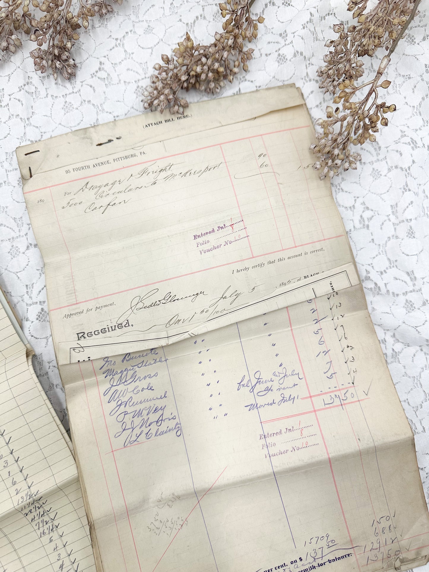 Vintage Ledgers and Papers (Set of 15 Papers)