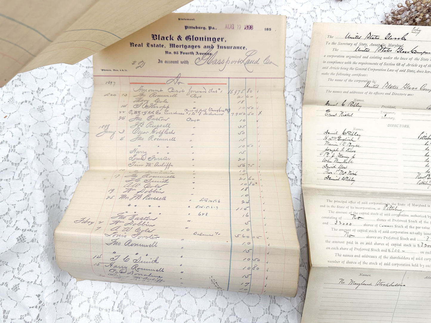 Vintage Ledger and Papers (Set of 10 Papers)