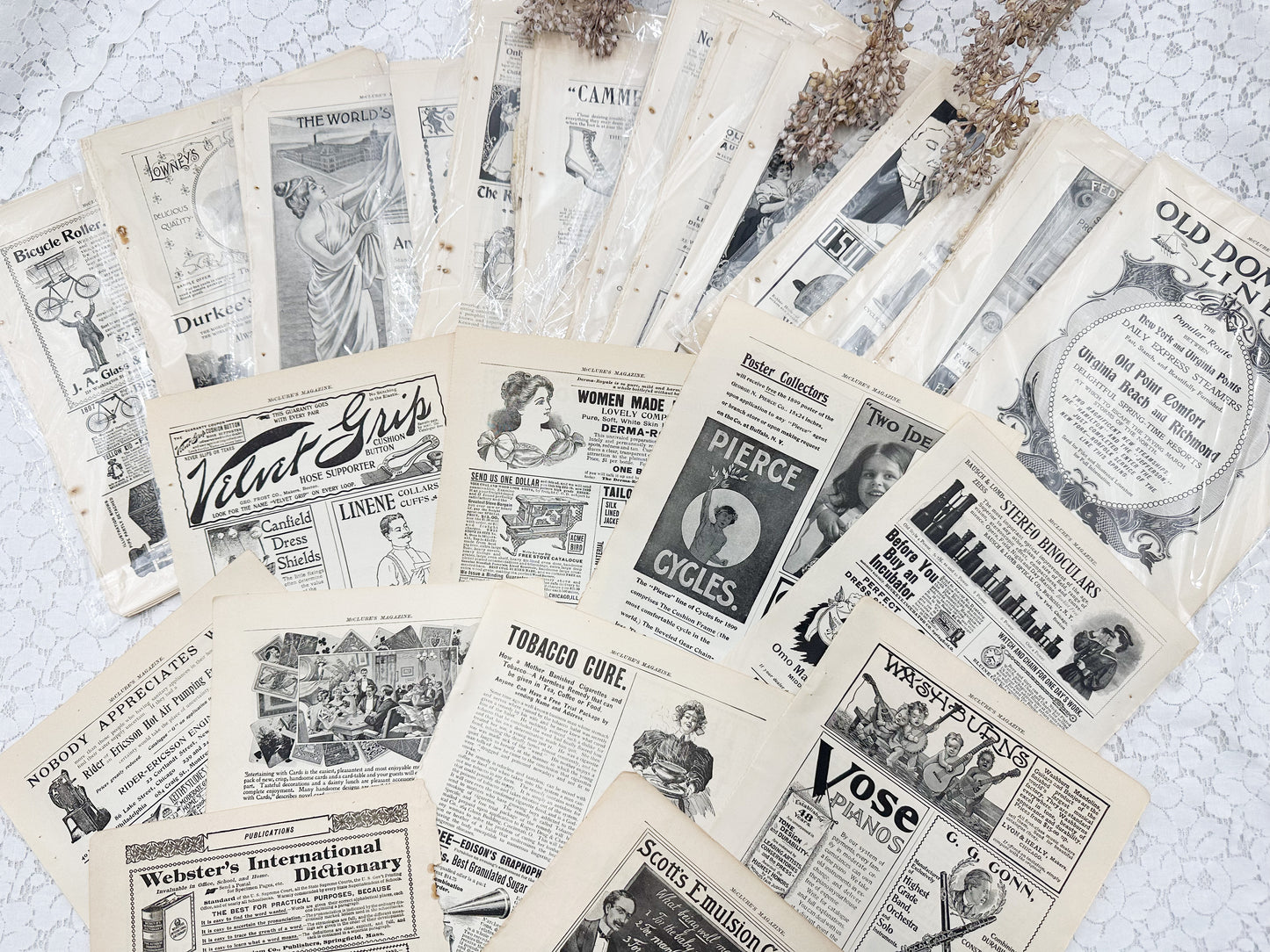 Vintage Harper's Bizarre Magazine Adverts (Set of 10)