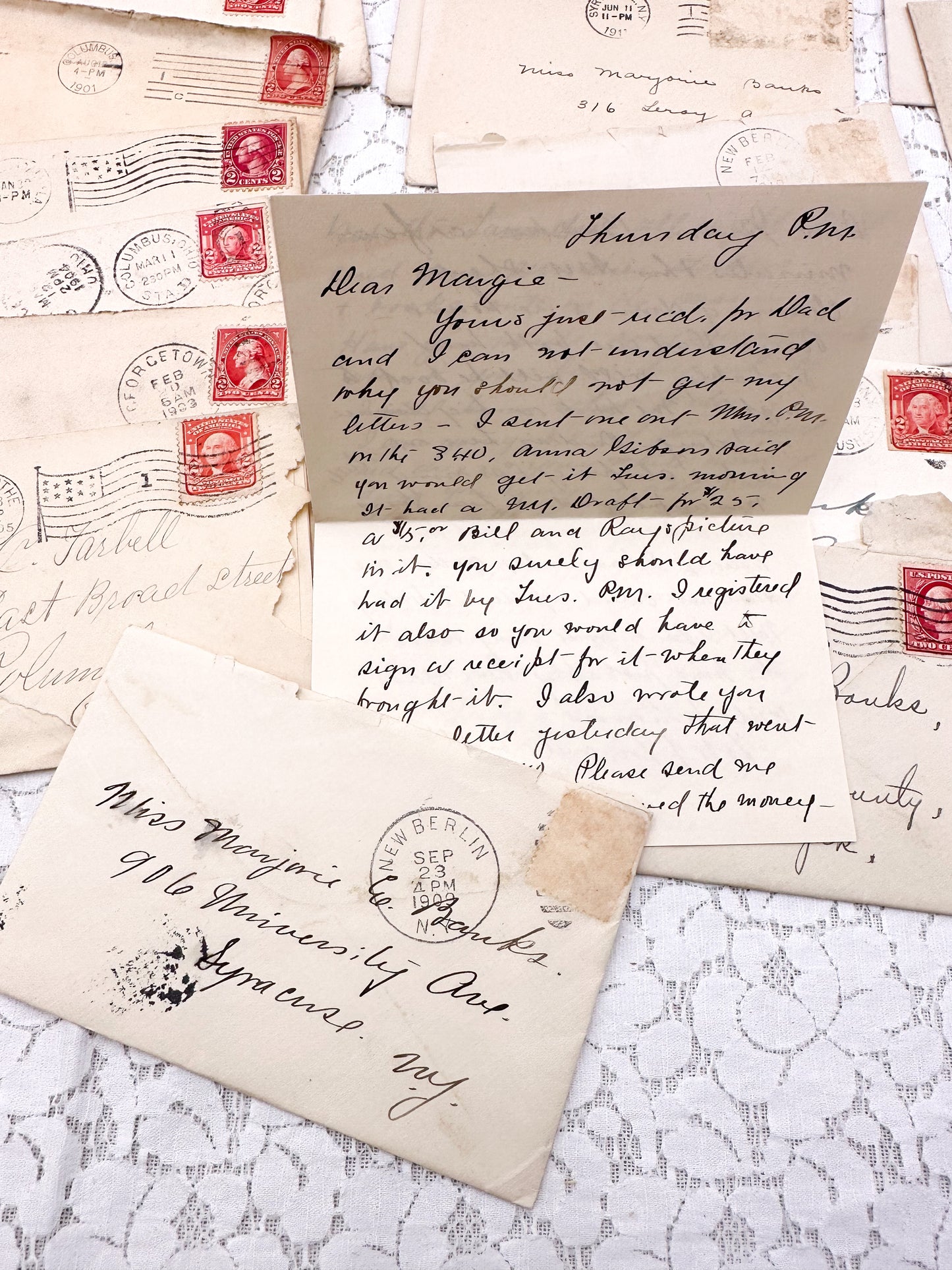 Vintage Envelopes and Letters (randomly selected set of five)