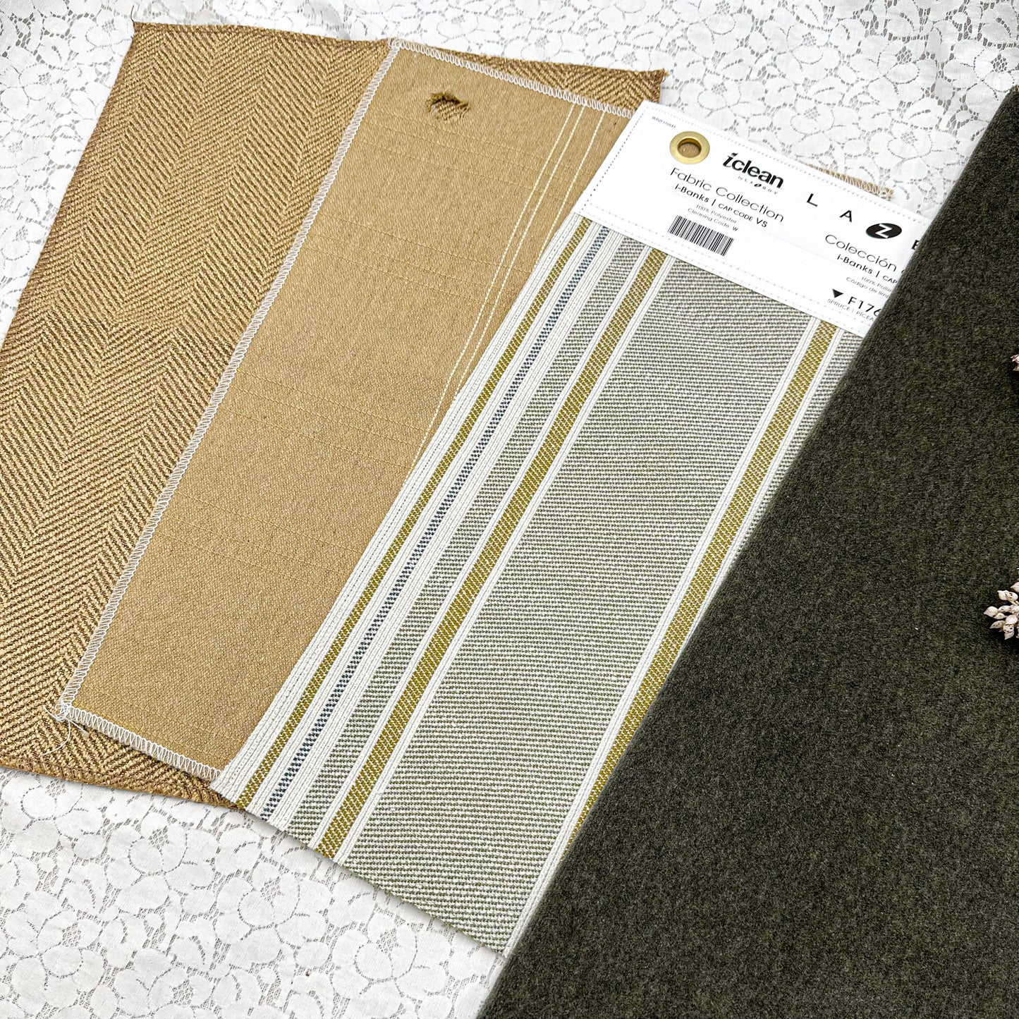 Upholstery Fabric Samples with Hangers (set of 4)
